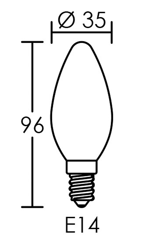 AMBER LED E14 C35 2,5W DIM