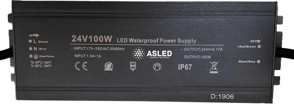 ALIMENTATION 100W 24V IP67
