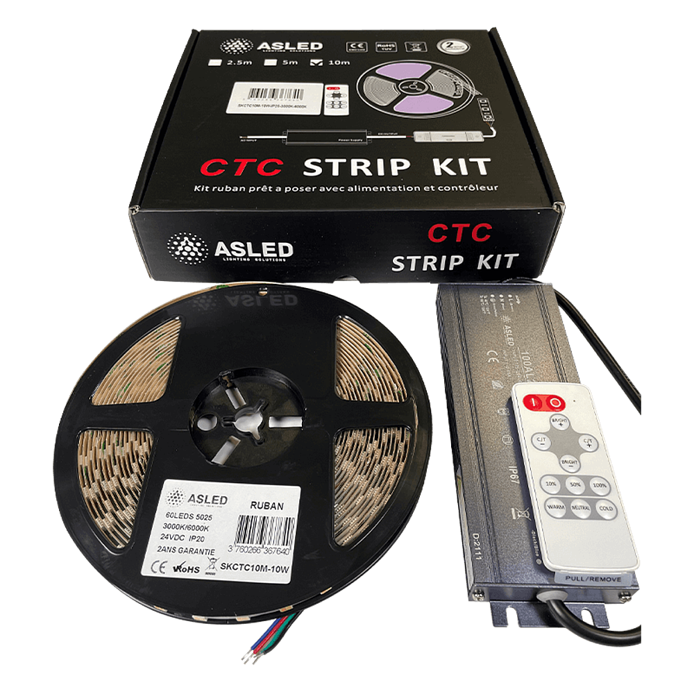 KIT RUBAN LED 10M 10W/M CTC