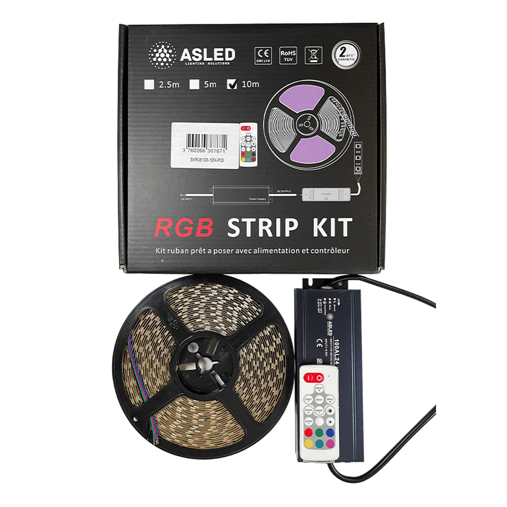 KIT RUBAN LED 10M 10W/M RGB
