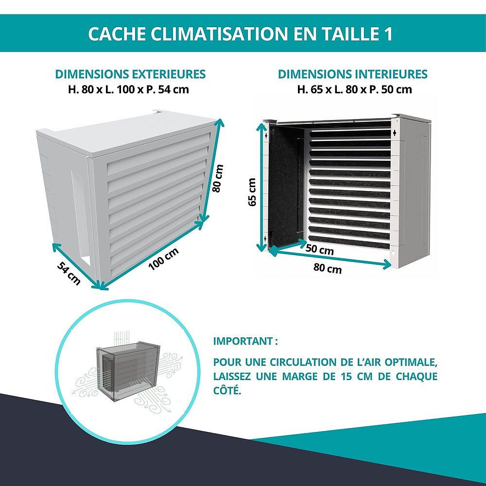 Cache clim acoustique Blanc T1