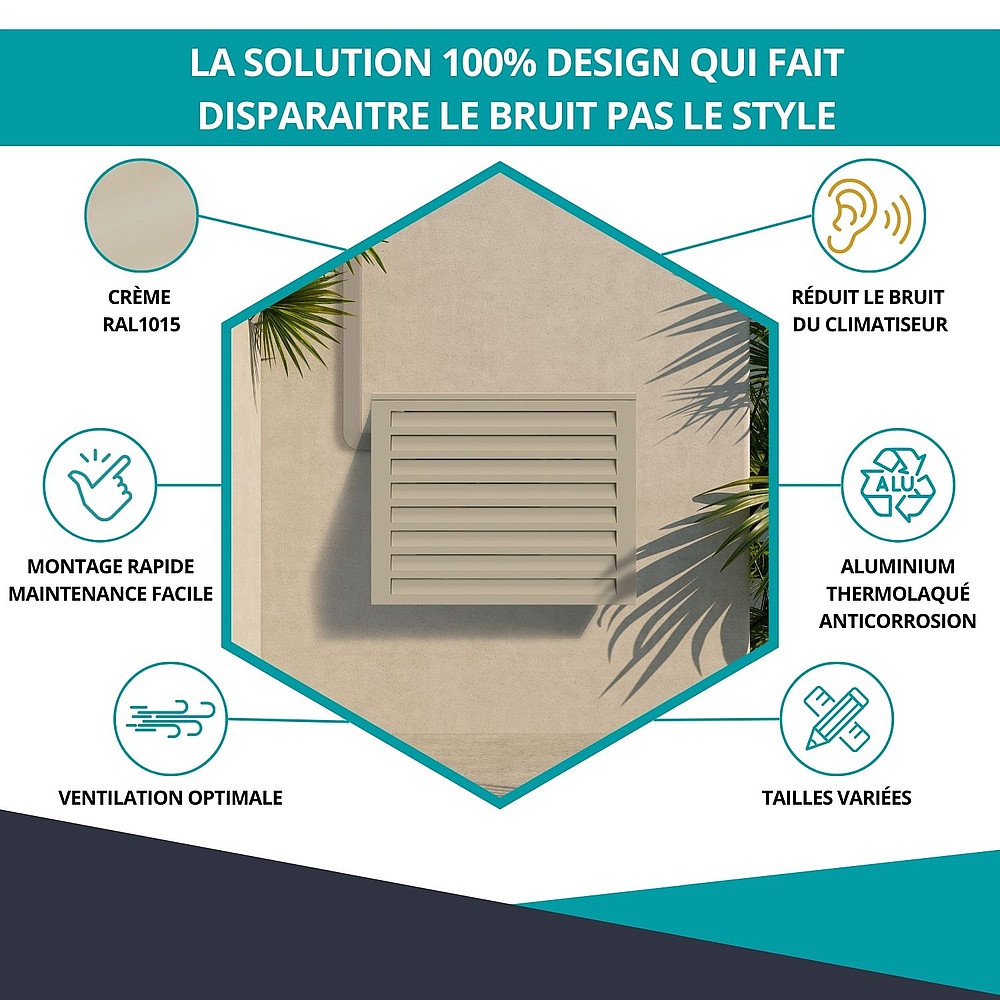 Cache clim acoustique Crème T1