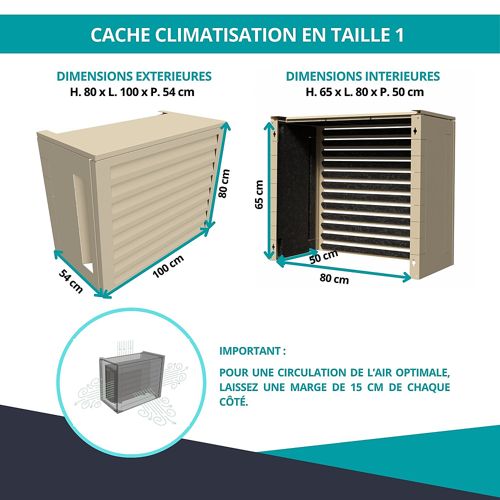 Cache clim acoustique Crème T1