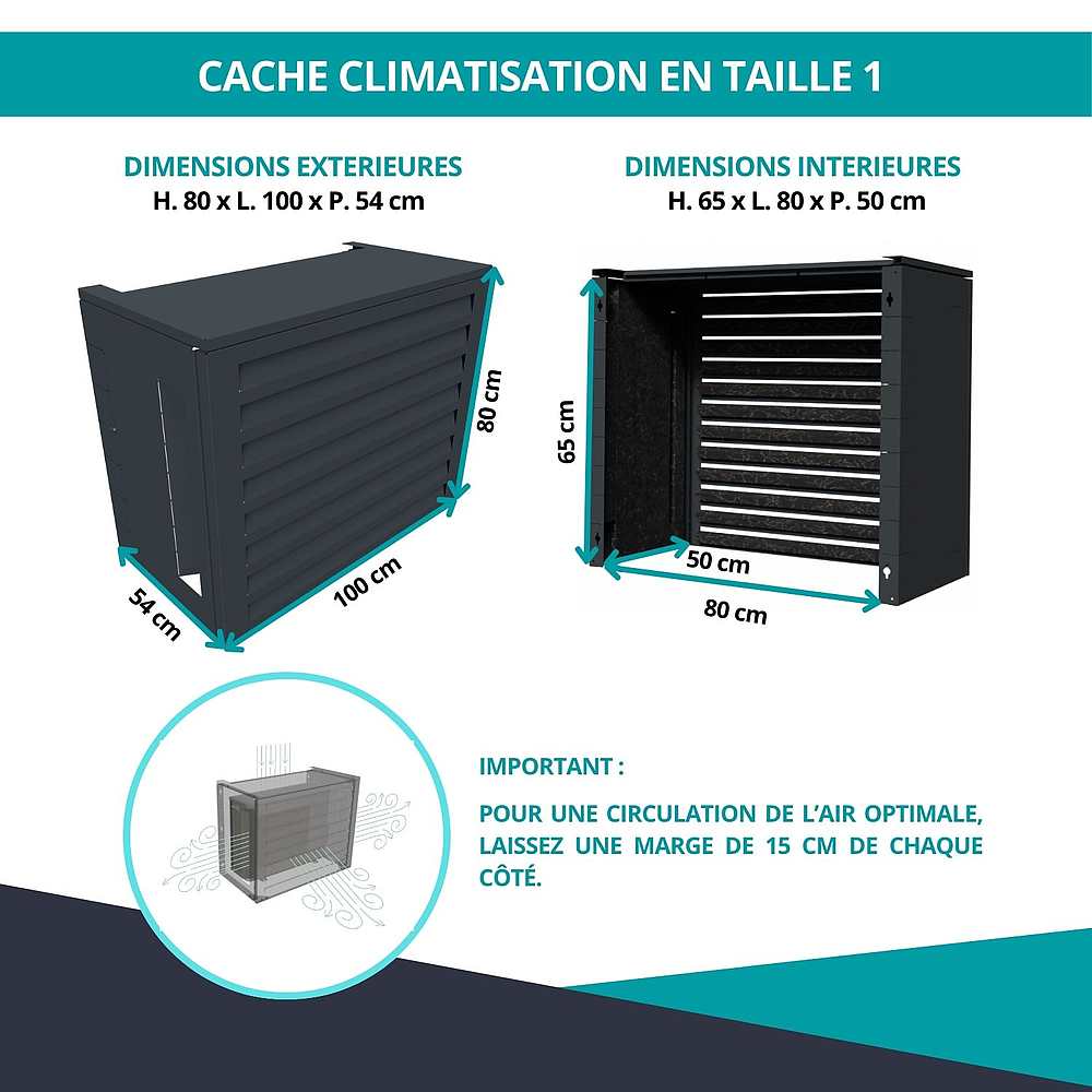 Cache clim acoustique Gris T1