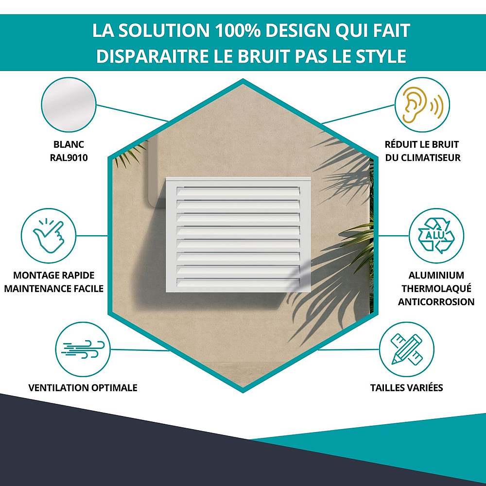Cache clim acoustique Blanc T1