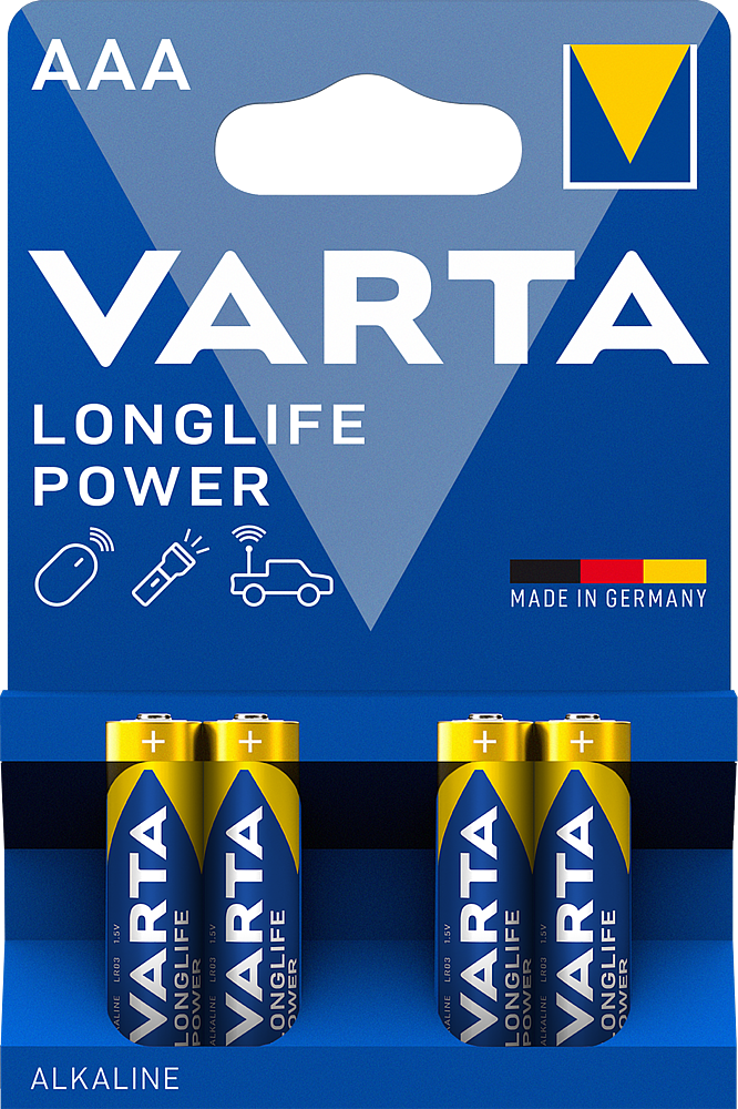 Piles AAA LR03 1.5v  alcaline  (blist.4) 4903 VARTA