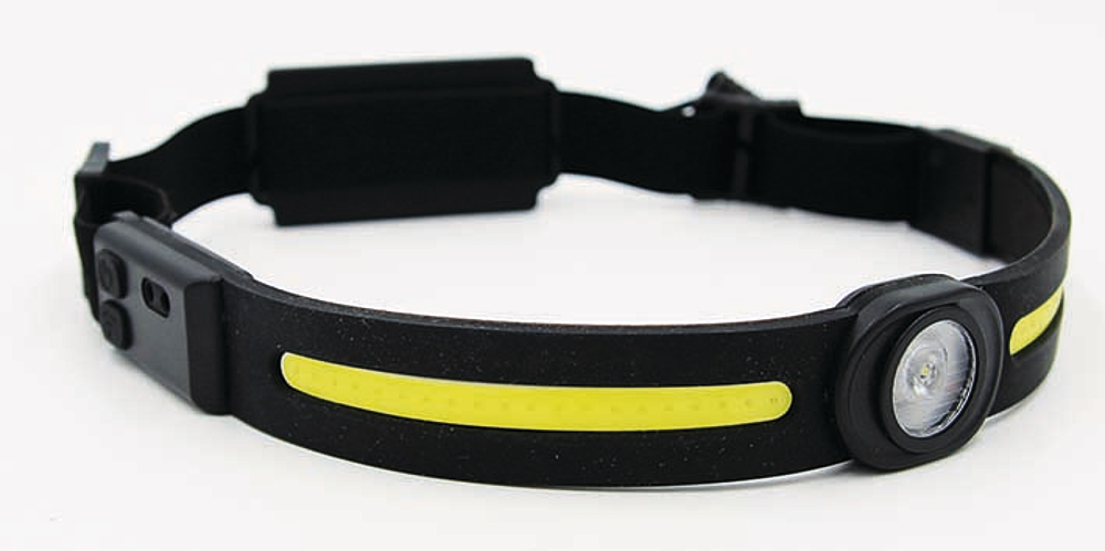 Lampe frontale rechargeable, avec mode capteur, Bandeau Cob et LED 3W jusqu'à 370 lumens