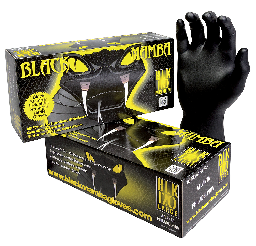 Boîte 100 gants jetables nitrile noir XL