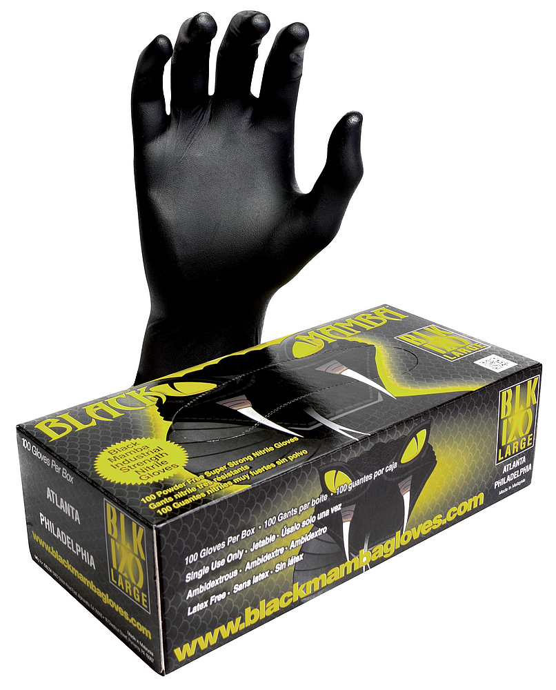 Boîte 100 gants jetables nitrile noir XL
