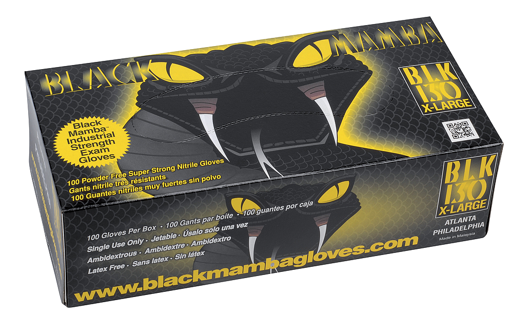 Boîte 100 gants jetables nitrile noir L