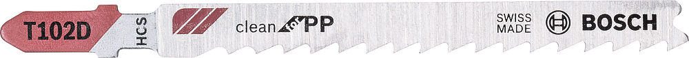 3 Lames scie sauteuse HCS Clean Polypropylène 100mm , Pas : 4mm T102D