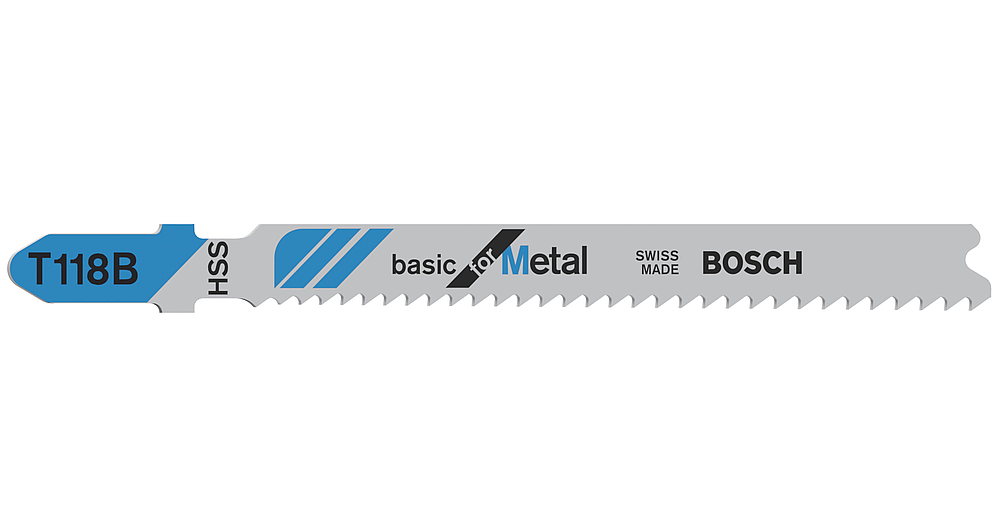 5 Lames scie sauteuse HSS  Métal 92mm : Pas : 1,9-2,3mm T118B