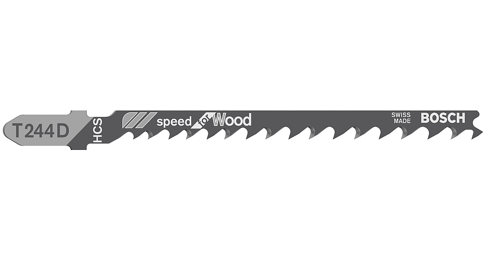 5 Lames scie sauteuse HCS Speed Bois 100mm : Pas : 4-5,2mm T244D