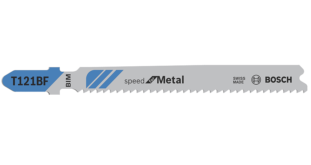 5 Lames scie sauteuse BIM Speed Métal 92mm : Pas : 2mm T121BF