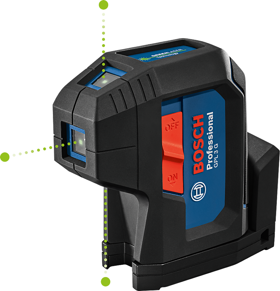 BOSCH GRL 650 CHVG - Pack laser rotatif double pente connecté - Faisceau vert + Trépied + Mire