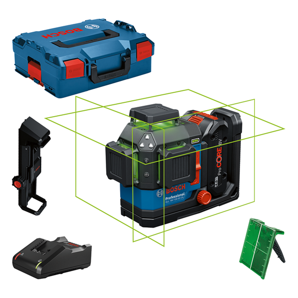 LASER LIGNES VERT  3 PLANS - GLL 18V - 120-33 CG SOLO  EN COFFRET L-BOXX