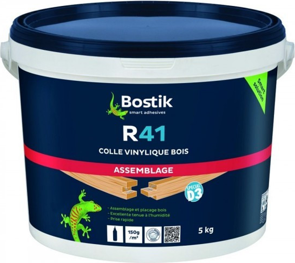 COLLE VINYLIQUE BOIS  BOSTIK R41   5KG (SEAU)