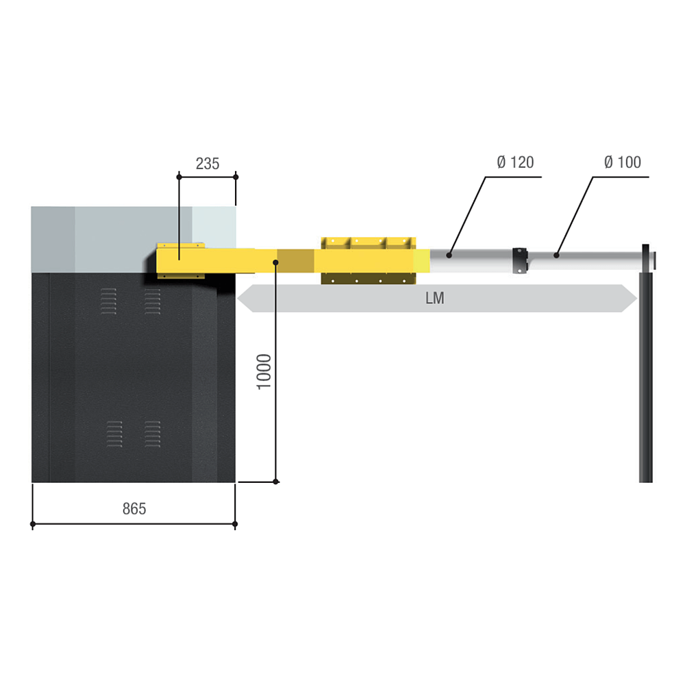 Barrière G12000 24V robuste
