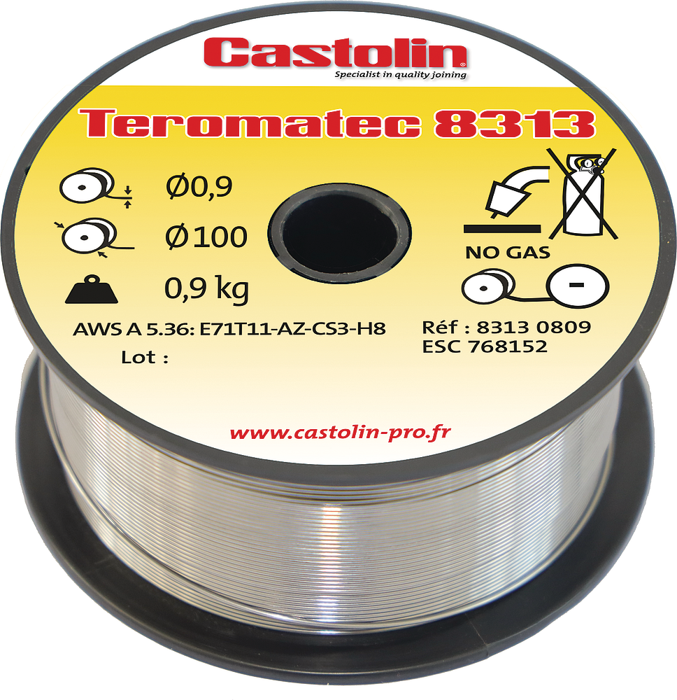 Bobine de fil fourré sans gaz ø 0.9 bobine 0.9 kg