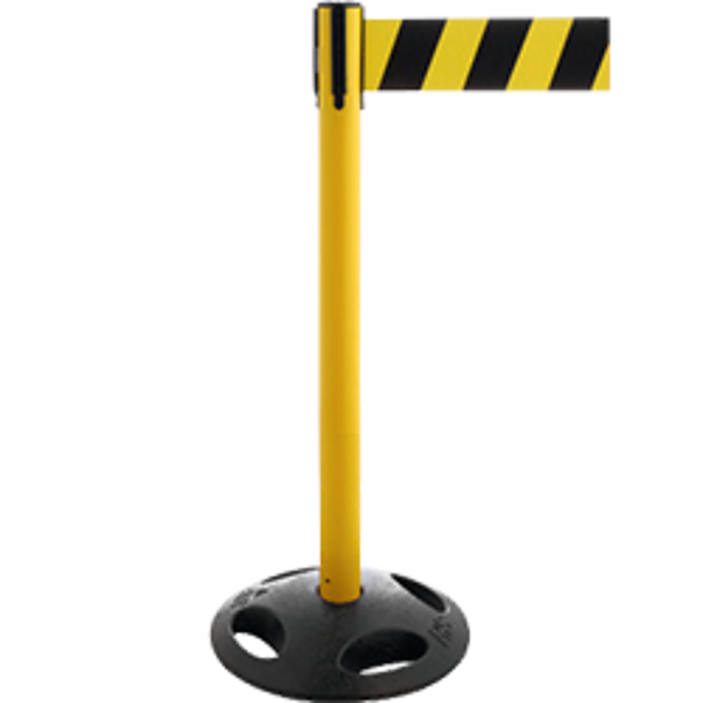 balise noire et jaune avec san