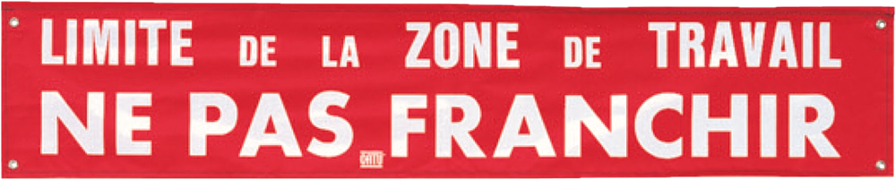 banderole "limite zone de trav