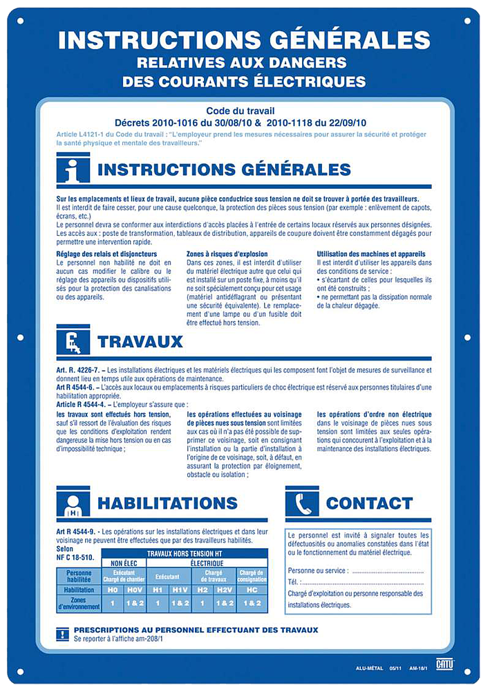 affiche consignes de securite
