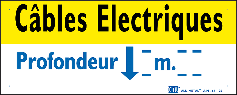 plaque alumetal "cables electr