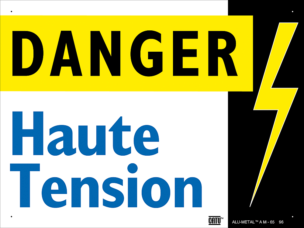 plaque alu "haute tension"