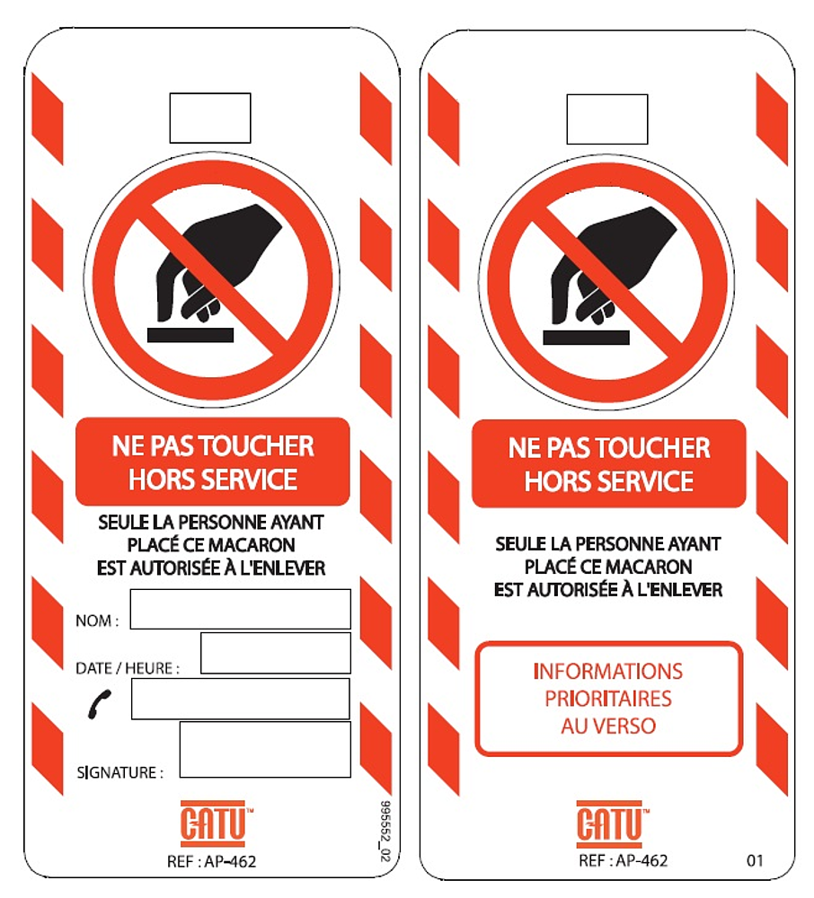 affichette "ne pas toucher-hor