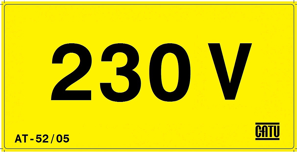 etiquette "230 v" 50mm