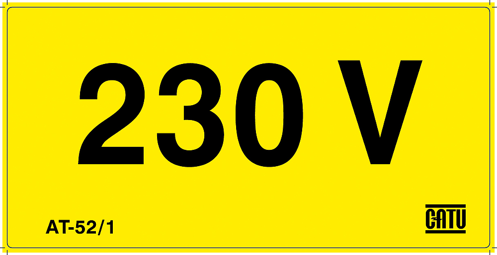 etiquette "230 v" 100mm
