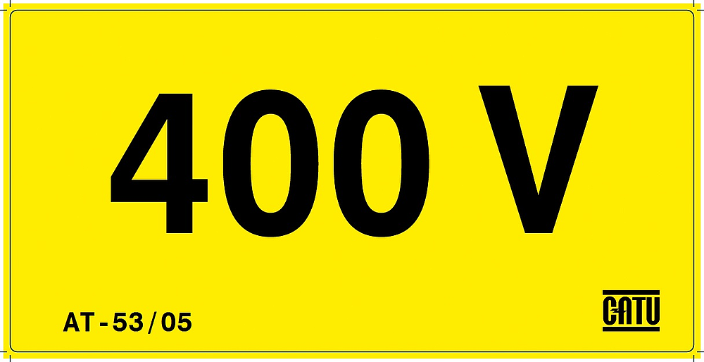 etiquette "400 v" 50mm