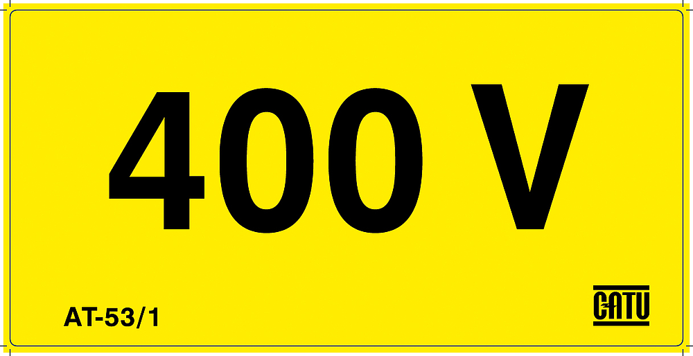 etiquette "400 v" 100mm