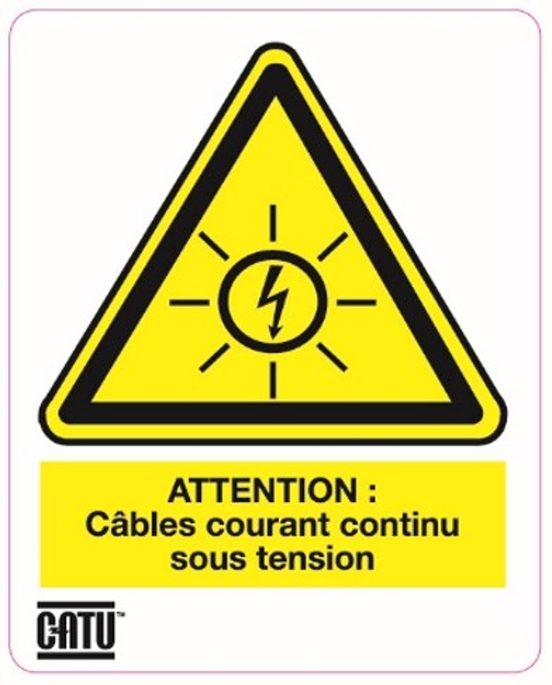 plaque de 12 "attention cable