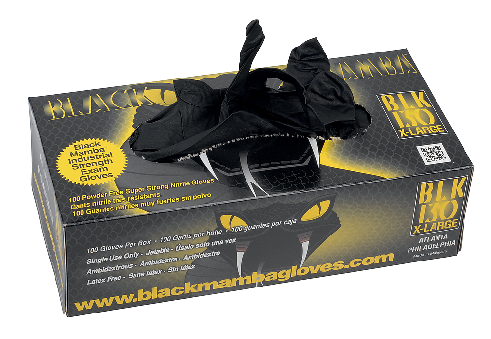 Boîte 100 gants jetables nitrile noir XL