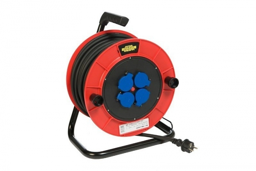 ENROULEUR DE CABLE ELECTRIQUE   50M  3G1.5   DT  TRB4 50157  PRISES C/C A CLAPETS 16A/250V - Vignette 2