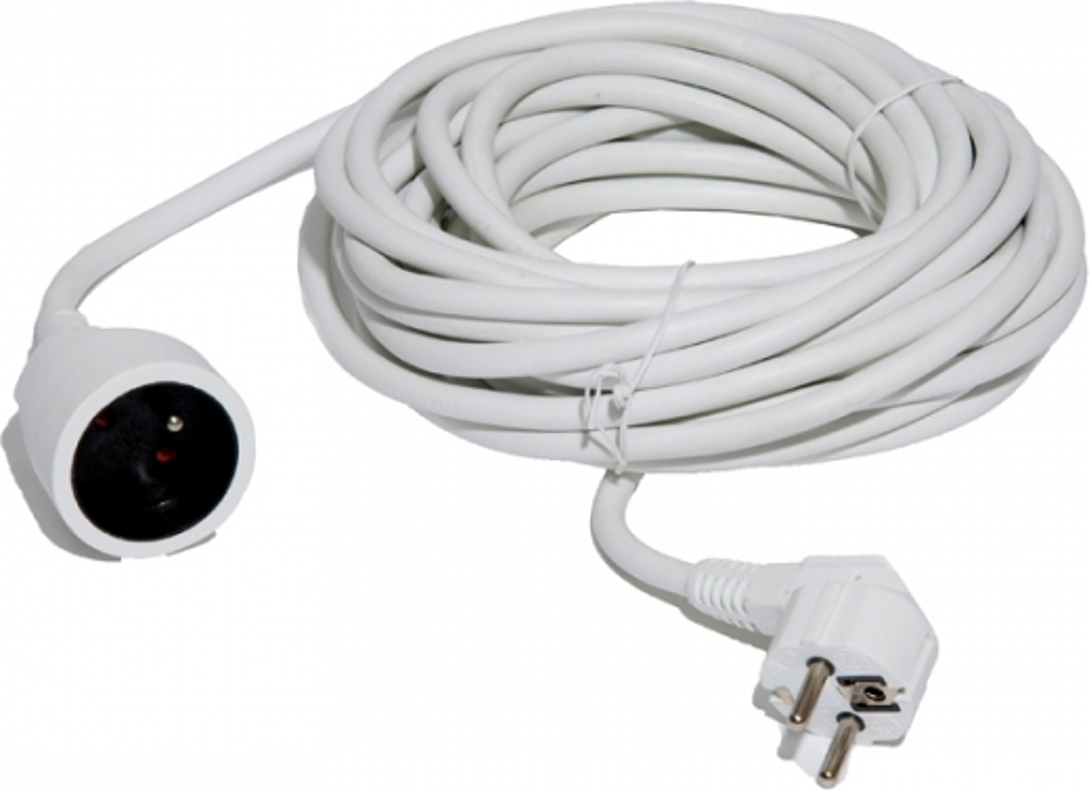 Prolongateur HO5VVF 3G1.5mm 2  blanc 16A 2P+T  NF 3680W - Vignette 2