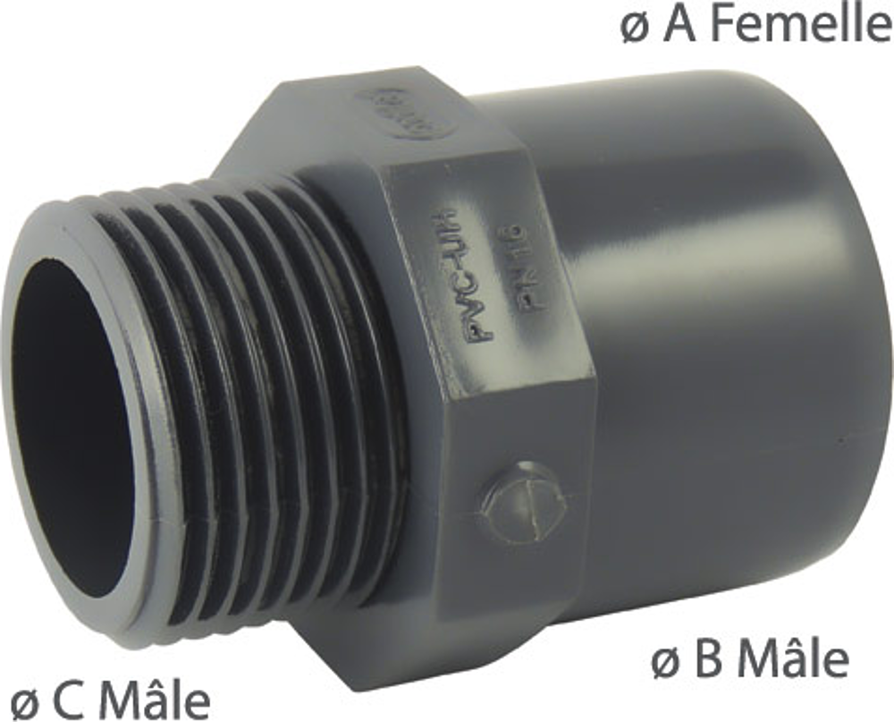 Embout PVC Pression M fileté - Vignette 5