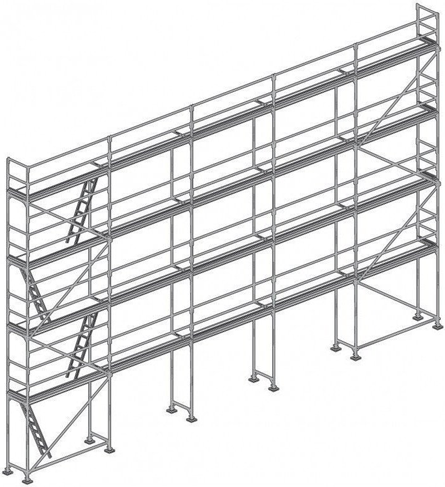 ECHAFAUDAGE FACADE R200 PROGRESS MEDIUM 104m² PLANCHER ACIER