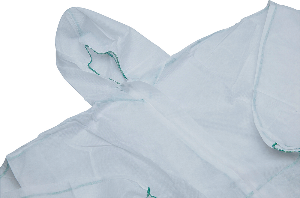 COMBINAISON POLYPRO BLANCHE JETABLE  CAGOULE GLISSIERE