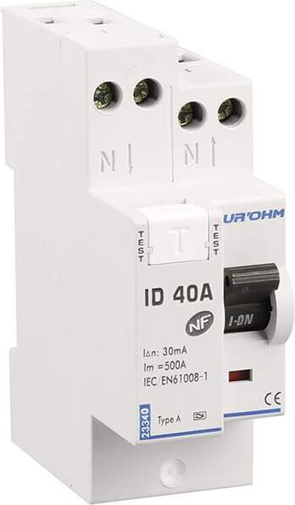 ID 40A 1P+N 30mA H/H, Cl. A