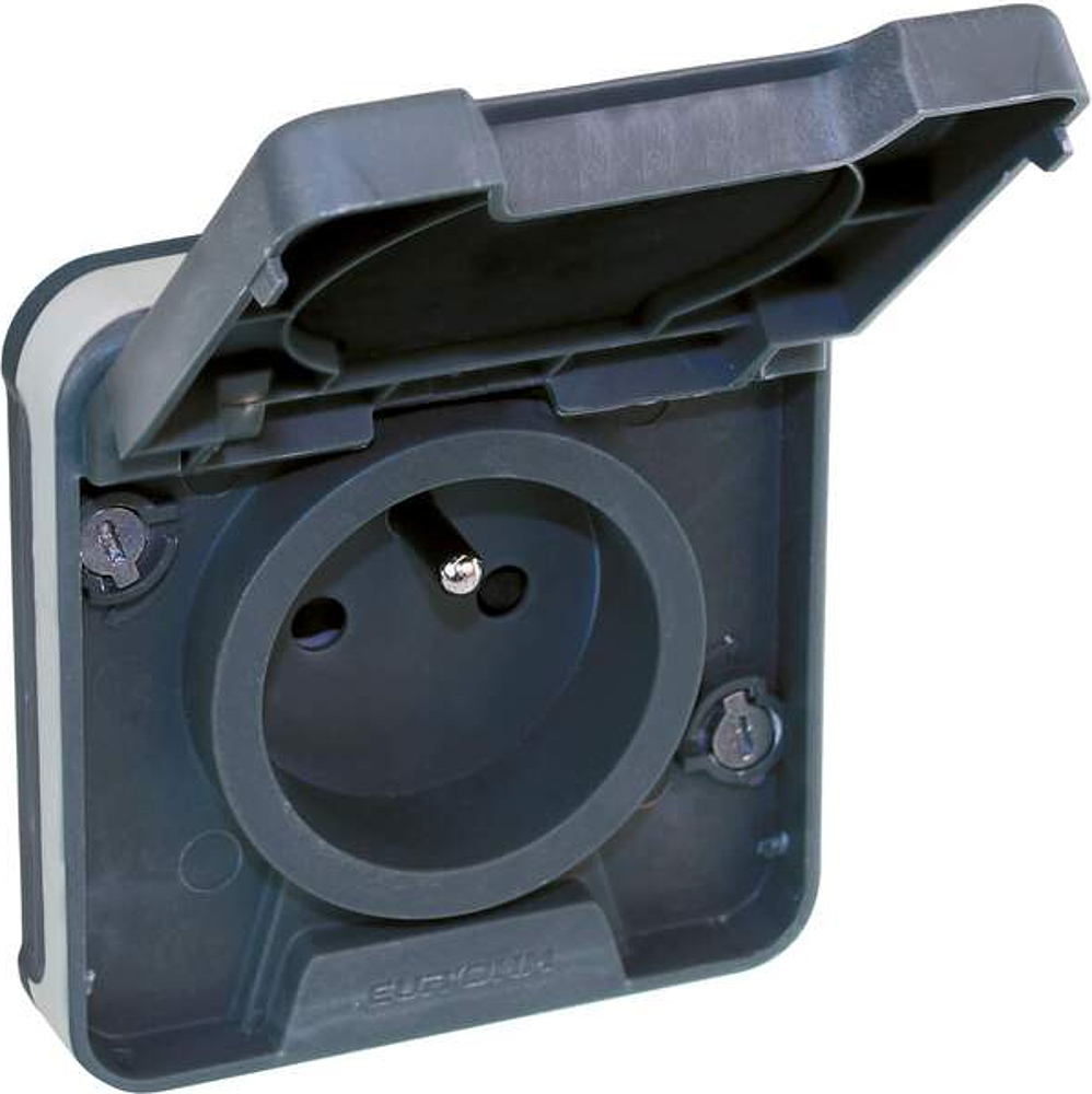 OXXO PC 2P+T GRIS ENCASTR IP55