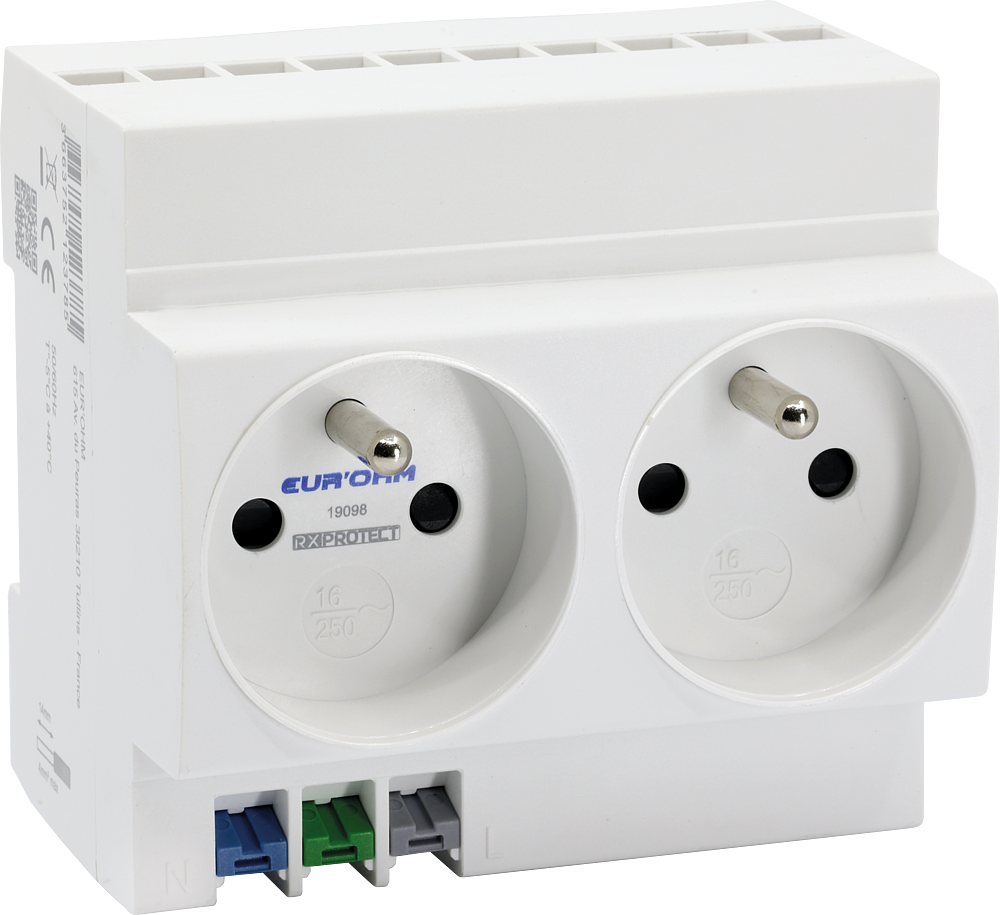 Prise double 2P+T modulaire