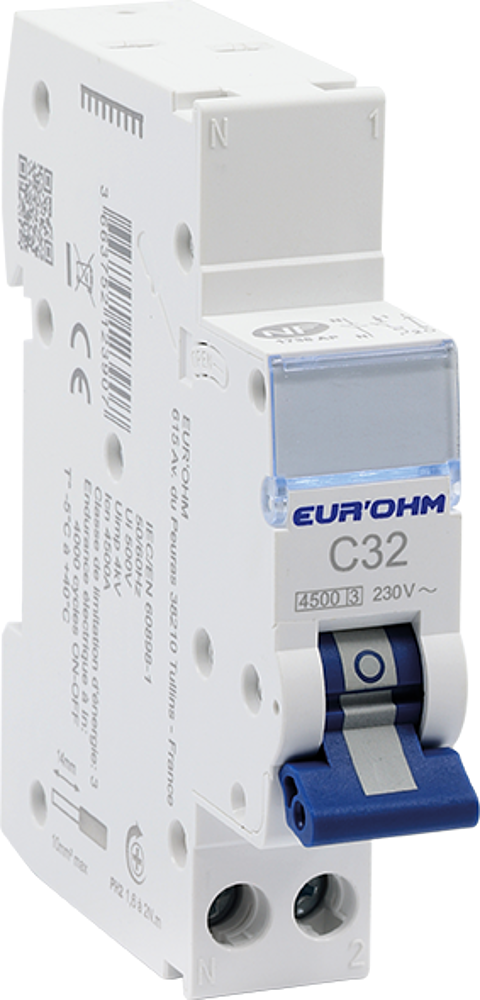 Disj 1P+N 32A C rap/vis 4,5kA