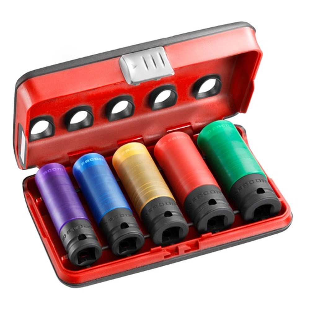 Compo de 5 douilles longues à choc paroi  ALU 15-17-19-21-22 NSI.5LPB
