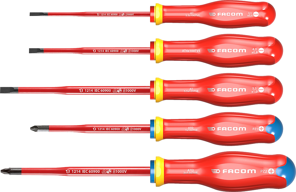 Jeu de 5 tournevis Protwist slim isolés 1000V