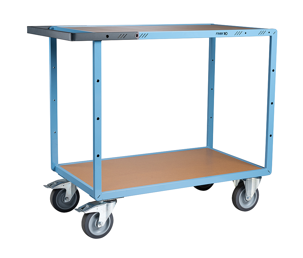 CHARIOT SERVANTE  1000X600  2 PLATEAUX BOIS   CH.400KG