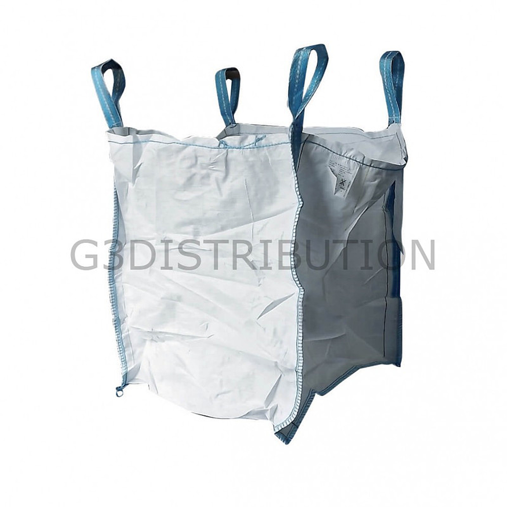 Sac à gravats Big-bag à fond plat 1500kg 4 sangles de levage de 30cm 900x900x1200mm