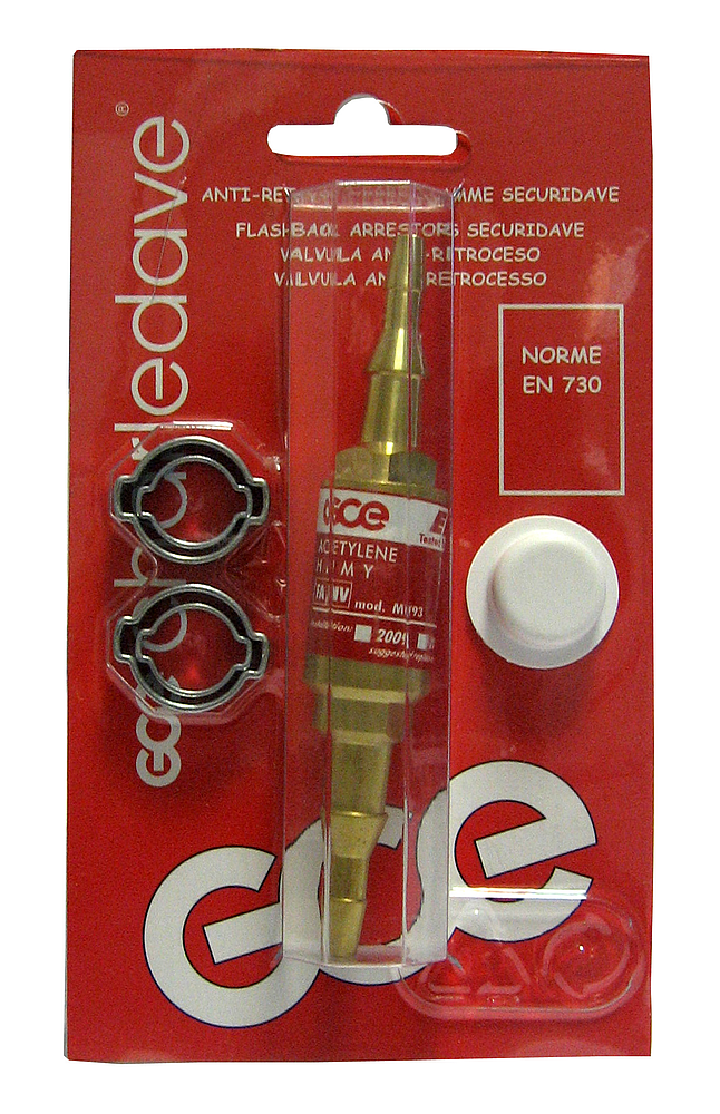 SECURIDAVE montage tuyau ace anti-retour de pression + pare-flamme gaz combustibles