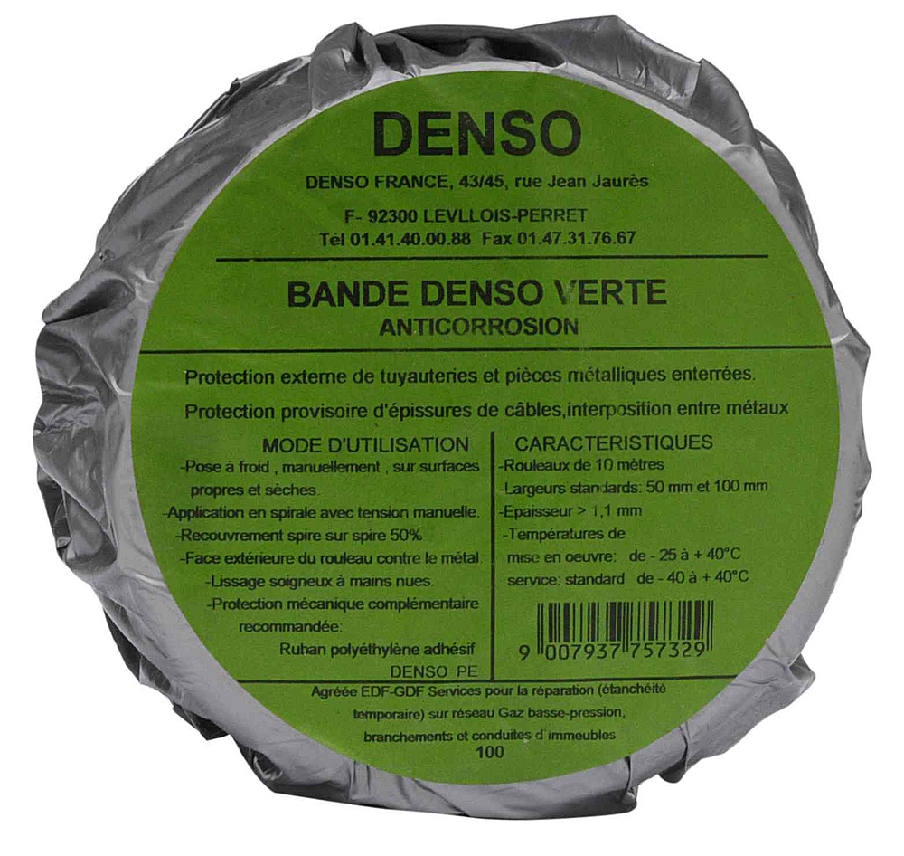 BANDE DENSO VERTE 10M X 100MM